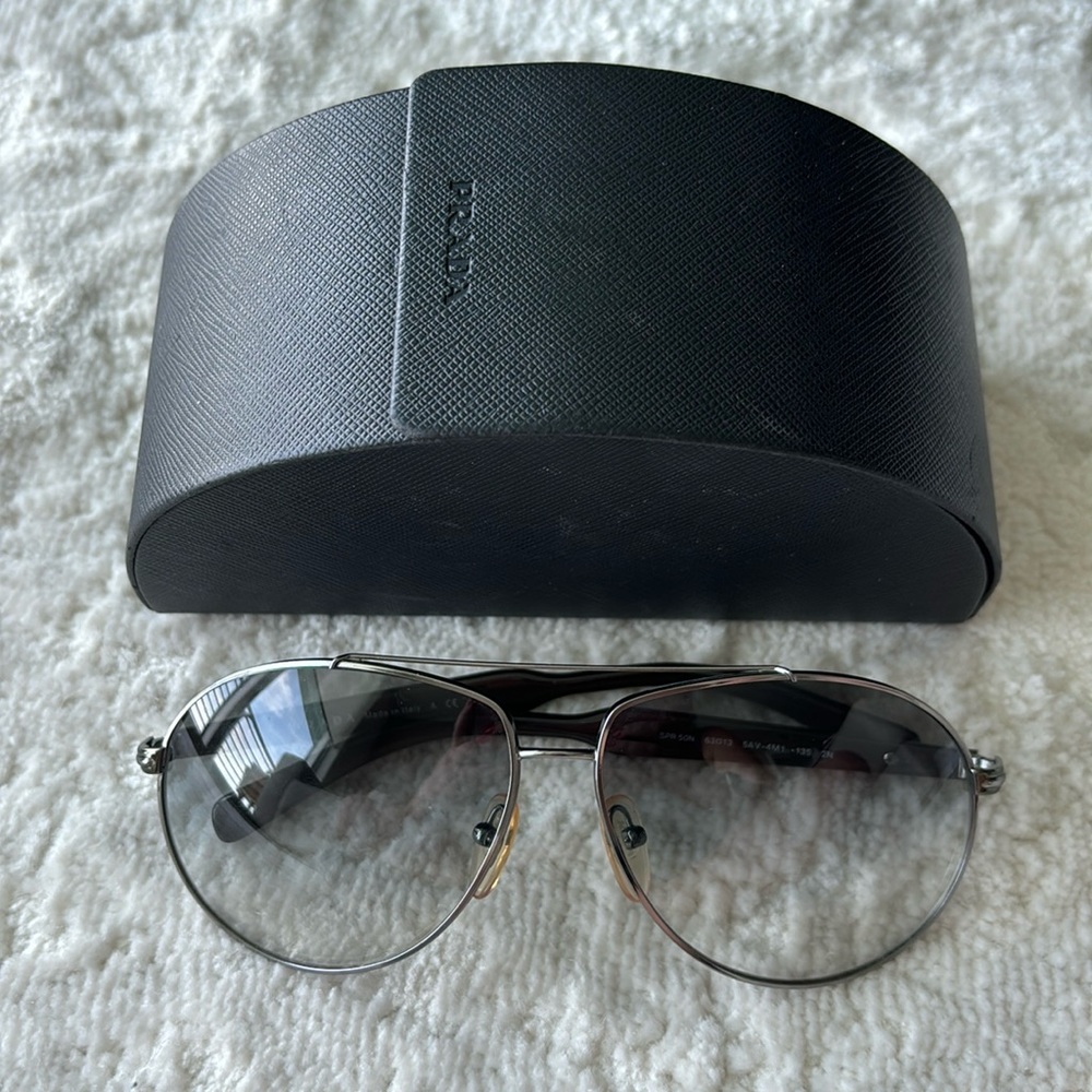 Prada Aviator Sunglasses | Classic Gold Frame Brown Gradient Lenses